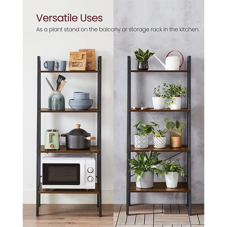Vasagle 4-Tier Ladder Shelf Bookcase, Rustic Brown photo 8
