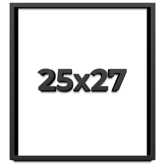 25x27 Shadow Box Frame Black | 1 inches Deep Real Wood Contemporary Shadowbox Display Frame | UV