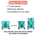 thumbnail image 5 of Stackable Planter with Wheels and Tools, Indoor Outdoor Gardening Pots - 7 Tier Vertical Garden Planter, Teal, 2 Set, 5 of 7