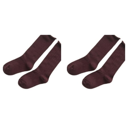 

wrea2pcs Winter Autumn Children Solid Color Socks Candy Color Kids Long Sockings Baby Toddler Cotton High Socks