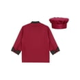 thumbnail image 4 of Aislor Unisex Women Men Chef Coat with Hat Set Kitchen Restaurant Work Uniform Long Sleeve Jacket Size L-4XL A Burgundy XXL, 4 of 7