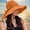 Orange, variant on UTSJKR Womens Braided Band Wide Brim Bucket Hat with Rear Tie Ribbon for Summer Seaside Escape Vineyard Tour Downtown Stroll Foldable Lightweight Anti-UV Vacation Headwear Khaki