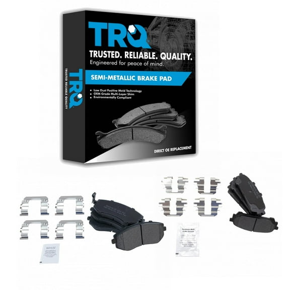 TRQ Front & Rear Semi Metallic Disc Brake Pad Kit for 9-2X Baja Forester Impreza BFA20122 Fits select: 2004-2008 SUBARU FORESTER, 2004-2007 SUBARU IMPREZA