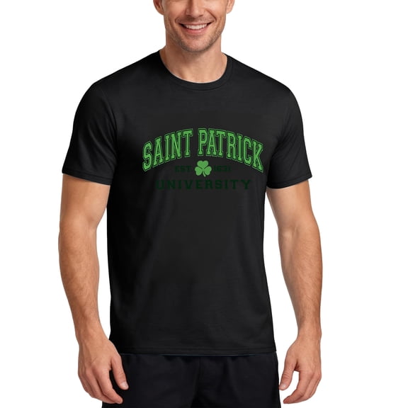 Men's St. Patrick's Day Graphic T-Shirt March 17 Shamrock Short Sleeve Crew Neck Tee