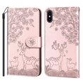thumbnail image 1 of TOP SHE Case For iPhone XS Max,Sika Deer Flip Synthetic Leather TPU Case Cover with Wallet Lanyard Anti-Scratch Shockproof Bumper Fashion Case,Rosegold, 1 of 7