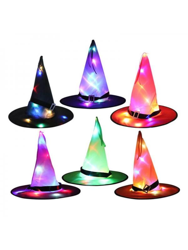 Halloween Glowing Hat LED Light Up Witch Hat Children Adult Party Prom