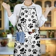 thumbnail image 6 of Pet Paw Print and Bone Apron-Garden Aprons for Women with Pockets-Cotton Linen Waterproof Kitchen Cooking Gardening Aprons Adjustable for Kitchen,Cooking,BBQ and Salon 33x27 Inch, 6 of 7