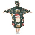 thumbnail image 2 of FORMRS Wearable Blanket Hoodie with Sleeves for Kids Cozy Flannel Sweatshirt, Green Christmas, 2 of 7