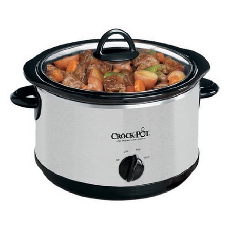 Crockpot 5 qt Round Manual Slow Cooker with 16 oz Little Dipper Warmer, Stainless Steel
