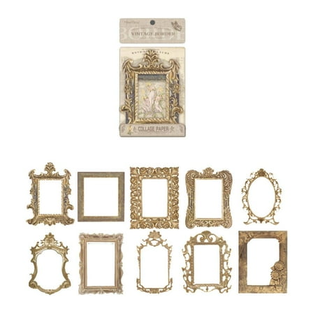 Retro Frame Hollow-Out Square Round Shape Picture Frames Collage Material 10Pc &