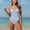 Blue, variant on UTSJKR Women’s Striped One Piece Swimsuits Tie Shoulder High Cut Tummy Control Bathing Suit 2026 Summer Beach Swimwear Black L
