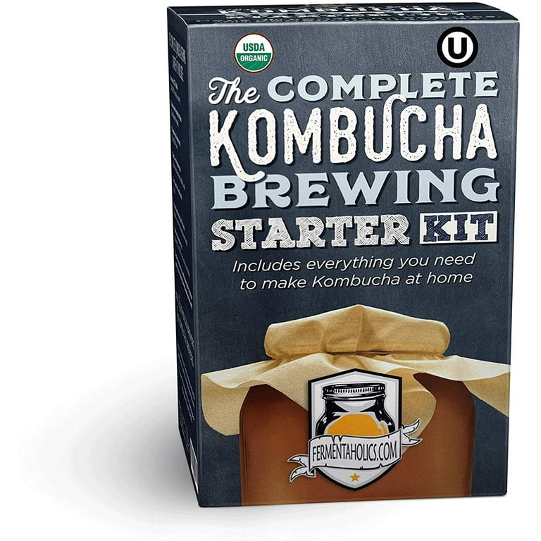 The Complete Kombucha Brewing Starter Kit | Fermentaholics USDA Certified  Organic Kit (The Complete Kombucha Brewing Starter Kit)