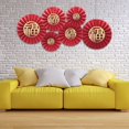 thumbnail image 3 of 1 Set Paper Fan Clear Pattern Tear Resistant Easy to Assemble Red Wedding Paper Fan Decoration for Annivesary, 3 of 8
