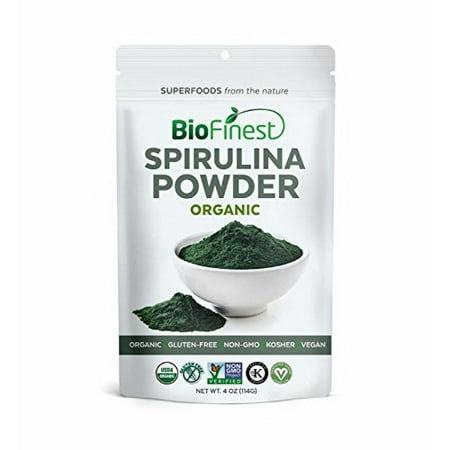 Biofinest Spirulina Powder - 100% Pure Freeze-Dried Vitamins Superfood - USDA Certified Organic Raw Vegan Non-GMO - Boost Digestion Detox Weight Loss - For Smoothie Beverage Blend (4 (Best Detox Smoothies For Weight Loss)