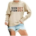 thumbnail image 2 of Sundey Fundey Football Sweatshirts for Women 2025 Long Sleeve Crewneck Football Season Sweatshirt Pullover Tops, 2 of 6