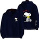 thumbnail image 4 of Snoopy-Sudadera con capucha y cremallera para hombre y mujer, chaqueta informal de dibujos animados de Anime, color rosa, abrigos de gran tamaño para parejas, primavera y otoño, novedad de 2024, 4 of 5
