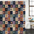 thumbnail image 2 of Purple Green Blue Plaid Bathroom Shower Curtains with 12 Hooks Polyester Waterproof Shower Curtain for Stalls and Bathtubs Moon Floral Cat Checked Decorative Bathroom Privacy Curtain 54x78 Inches, 2 of 9