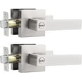 thumbnail image 1 of Square Privacy Door Levers Keyless Chrome Door Handle Indoor Door Handles Interior Bed/Bath Door Lever Handleset Reversible for Left Right Sided Doors, 1 of 7