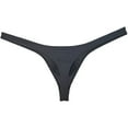 thumbnail image 2 of Mens Checkered Bikini Thong Underpants Pouch Enhancing Tangas Daily Underwear Hipster T-back Black L, 2 of 2