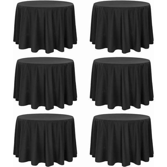 10 Pack  Round Tablecloths, 120 Inch Stain Resistant and Wrinkle Round Table Clothes, Washable Polyester Table Clothes Cover for Kitchen Dining, Wedding Birthday Party, Buffet Restaurant, Banquet