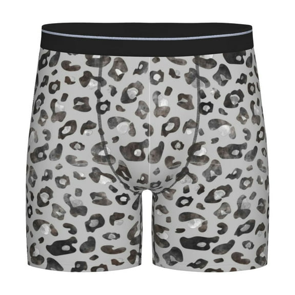 Easygdp Wild Animal Leopard Print Men's Boxer Briefs Men’s Underwear Boxer Briefs for Men