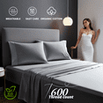 thumbnail image 2 of TOP SELL 100 % Cotton Luxury Sheet Sets 4 Pieces 600 Thread Count set includes Fitted sheet (all round elastic) Flat sheet and two Pillowcases (envelope closer), 2 of 6