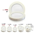 thumbnail image 6 of Smarty 6" White with Gold Edge Rim Plastic Pastry Plates 120ct, 6 of 7