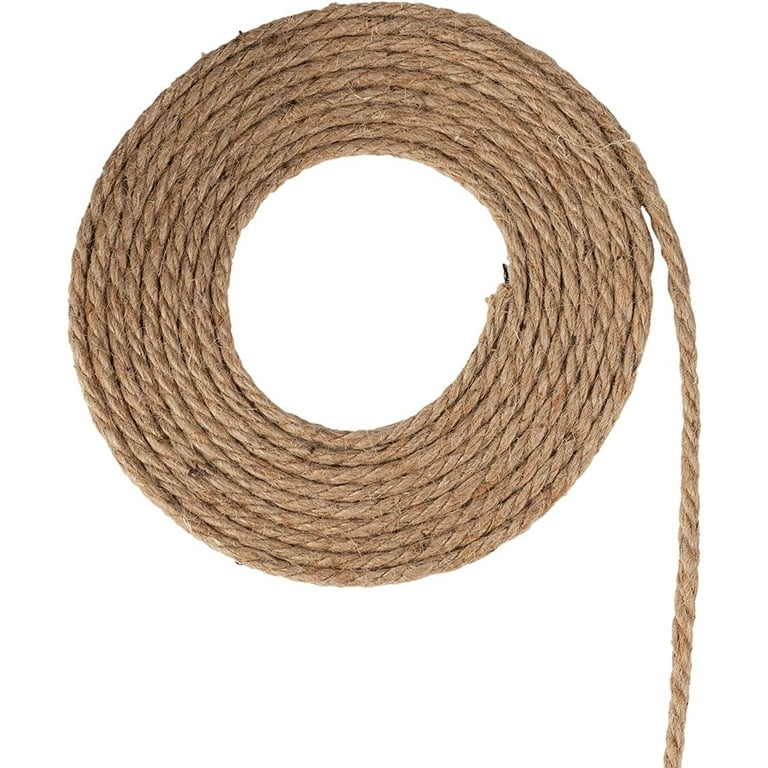 100% Natural Hemp Rope 49 Feet 1/2 inch Ply Jute Rope All Purpose Cord for Crafts, Sporting, Landscaping Nautical Knots, Wedding Decor, Hanging Flower