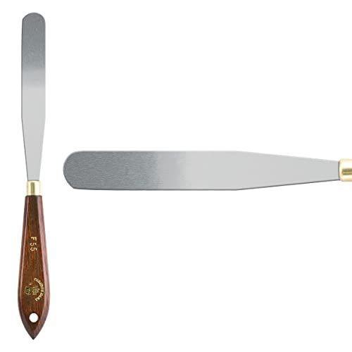 Creative Mark Stainless Steel Palette Knife Painting Tools, Wooden Handle, Variety of Shapes and Sizes, 55f, 4-5/8 in