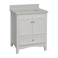 thumbnail image 6 of KBC Abbey 30" Solid Wood Bathroom Vanity w/ Quartz Stone in White, 6 of 8