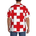 thumbnail image 3 of Kdxio Men's Hawaiian Shirt for Men Short Sleeve Shirt Red Cross 1 Summer Casual Holiday Beach Button Down T-Shirts, 3 of 5