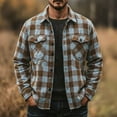 thumbnail image 2 of Hinvhai Men's Flannel Plaid Shirts Long Sleeve Casual Button Down Shirt with Pockets Brown XL(XL), 2 of 9