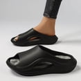 thumbnail image 2 of KIJBLAE Couples Matching Thick Sole Non Slip Slide Slippers, Soft Indoor Outdoor Beach Pool Shower Casual Sandals Black 40-41, 2 of 9
