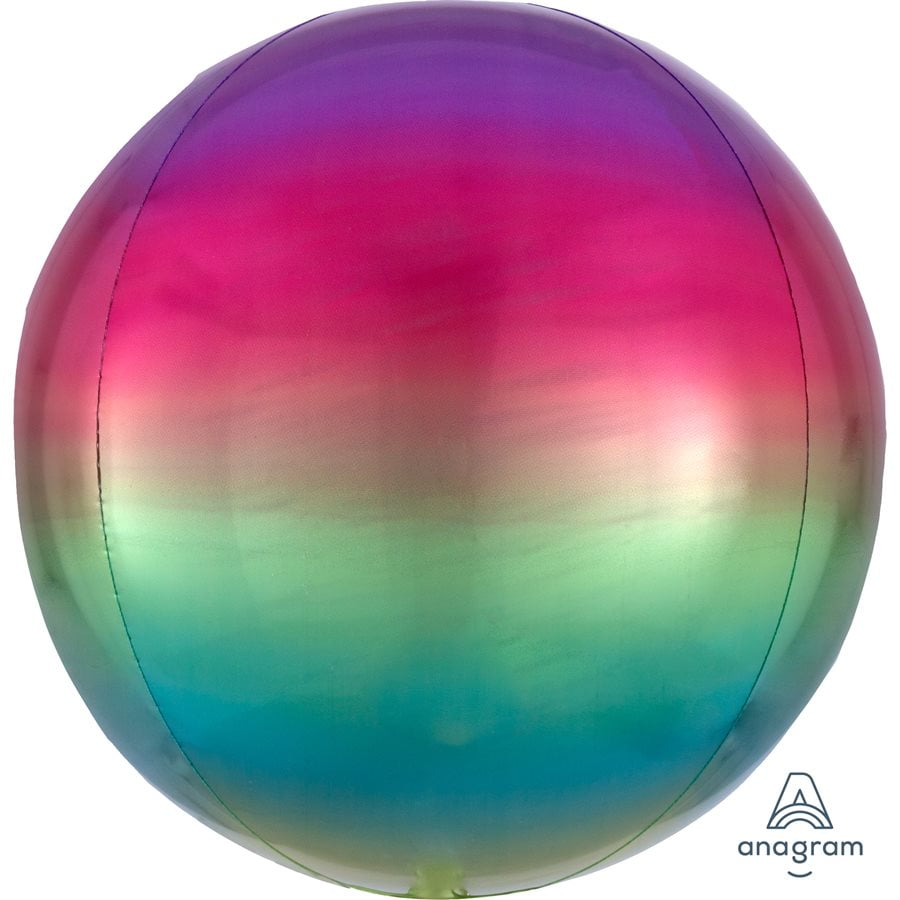 OMBRE ORBZ RAINBOW, - Brighten up any party with our Ombré Orbz™ Rainbow foil balloon 
- Effortlessly chic décor, for standout celebrations 
- Self-sealing valves ensure easy, hassle-free inflation 
- Ideal for all genders and perfect for birthday occasions
- Superior float time assures long-lasting decoration funBring