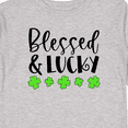 thumbnail image 4 of Inktastic Blessed and Lucky 4 Leaf Clovers St. Patrick's Day Boys or Girls Long Sleeve Toddler T-Shirt, 4 of 5