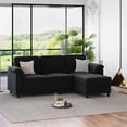 thumbnail image 6 of Sobaniilo 79.4" Sectional Sofa with Movable Storage Ottoman, L-Shaped Convertible Sofa Couch for Small Living Room, Green, 6 of 6