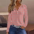 thumbnail image 2 of Holzkary Long Sleeve Shirts for Women Women's Round Neck Long Sleeve Top Halloween Printed Casual Loose T Shirt V Neck Polka Dot Graphic Tees Shirts Button Down Dressy Blouses Red M, 2 of 9