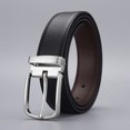 thumbnail image 1 of Cinturón de negocios con hebilla, cinturón de cuero para hombre, clip para cinturón para hombre, cinturón de vaca de dos capas, cuero para hombre, 1 of 5