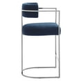 thumbnail image 6 of Counter Stool Chair, Silver Navy Blue, Fabric, Metal, Bar Pub Cafe Bistro Dining Kitchen Hospitality Restaurant, Modern Contemporary, HB37851, 6 of 10