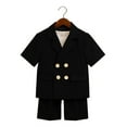 thumbnail image 4 of Hiijoy Toddler Boys Formal Tuxedo Suit Short Sleeve Blazer Shorts Party Outfits, Sizes 2-3T, 4 of 5