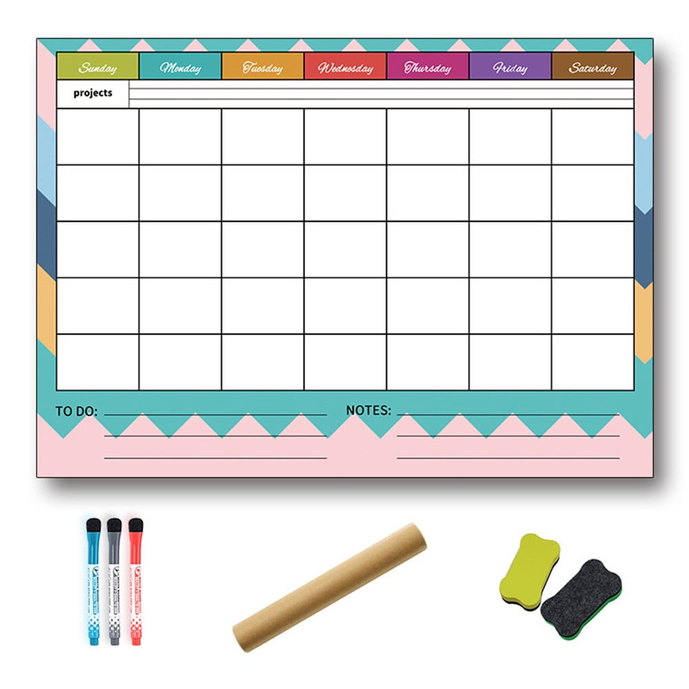 Weekly Planner, Dry Wipe Fridge Whiteboard or Dry Erase Calendar Board