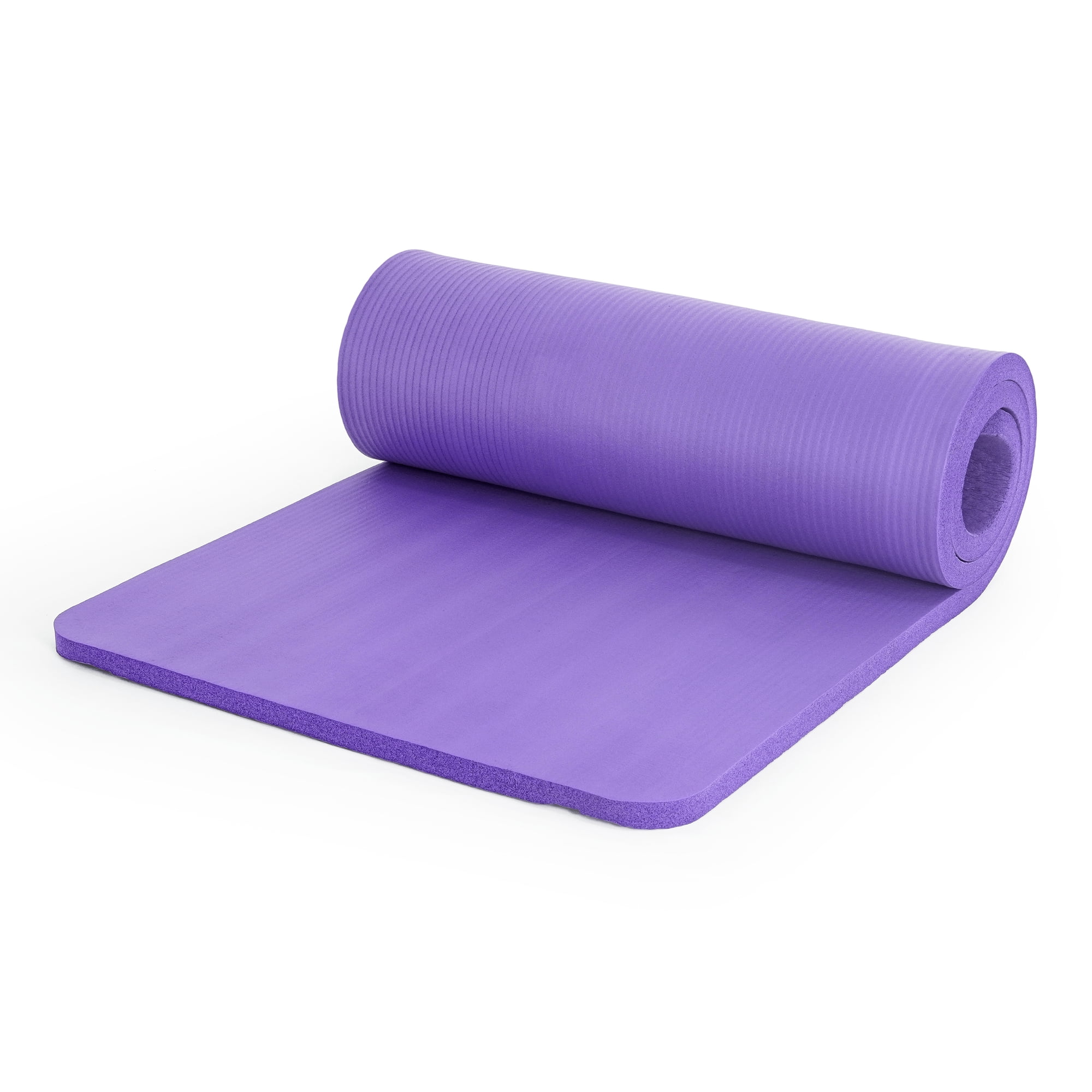 CAP High Density NBR Foam 1-inch Thick Exercise Yoga Mat with Carry Strap, 71"x24"x1" (25.4mm Thick), Purple