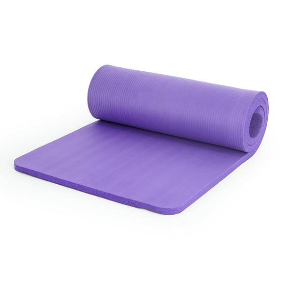 CAP High Density 1-inch Thick Exercise Mat with Carry Strap, 71"x24"x1", Purple