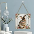 thumbnail image 5 of Zomyto 12x12 In Square Hanging Wood Sign Rabbit Wooden Wall Art, 5 of 8