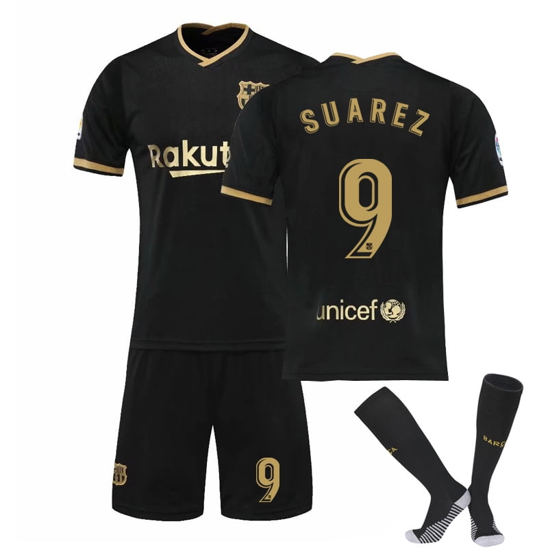 Soccer Kit Soccer Jersey Training T Shirt Set 21 22 Suarez Barcelona No. 9 Black Gold Walmart