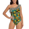 thumbnail image 5 of Summer Romance Deep V-Neck Halter One-Piece Swimsuit Ladies Monokini Beach Bathing Suits Swimwear Abstract Animal Autumn, 5 of 5