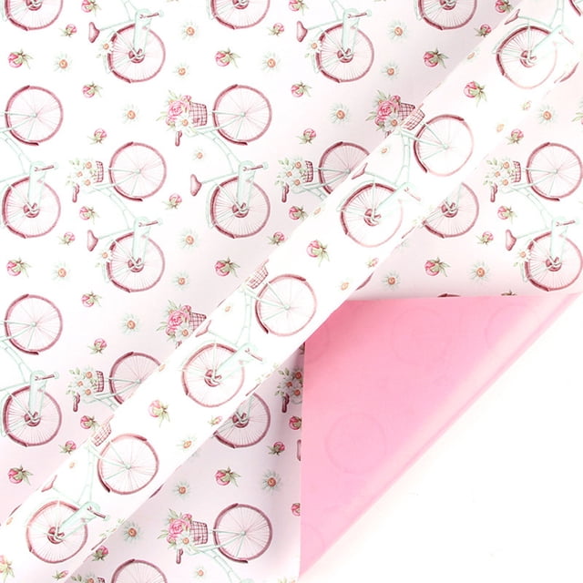 BKER Cute Cartoon Print Pink Colorful Wrapping Paper Holiday Girls Princess Birthday Gift Wrapping Paper