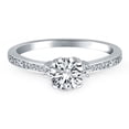 thumbnail image 2 of 14k White Gold Diamond Accent Engagement Ring Size 7.5, 2 of 4