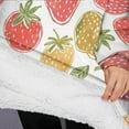 thumbnail image 3 of Oversized Wearable Blanket Hoodie,Colorful Strawberry Plants Fruit Leaf Sherpa Blanket Hoodie with Super Pockets,Super Warm Fuzzy Pullover for Women & Men, 3 of 6