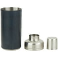thumbnail image 6 of DecMode 3" x 9" Dark Blue Leather Handmade Cocktail Shaker with Silver Top, 1-Piece, 6 of 8
